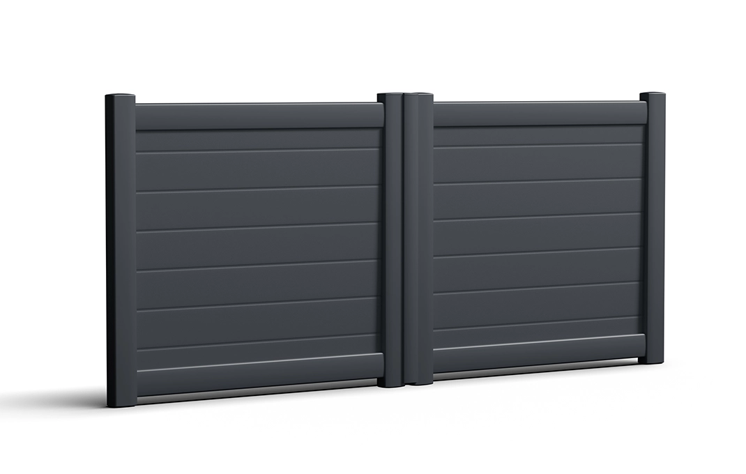 portail en aluminium aragats battant noir Prefalu
