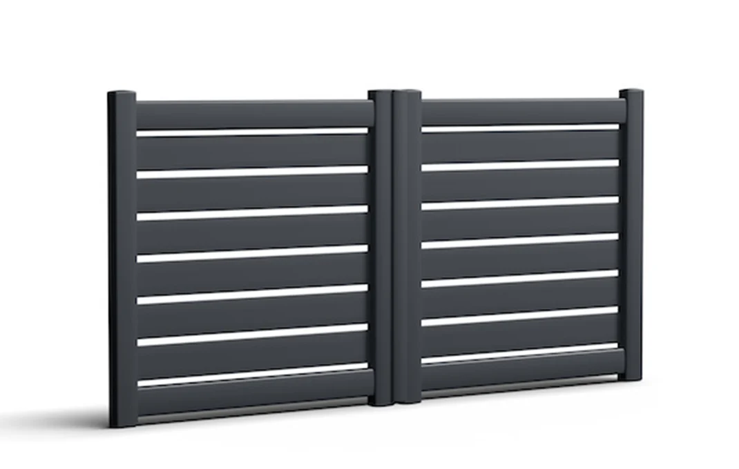 portail en aluminium souffrière battant noir Prefalu