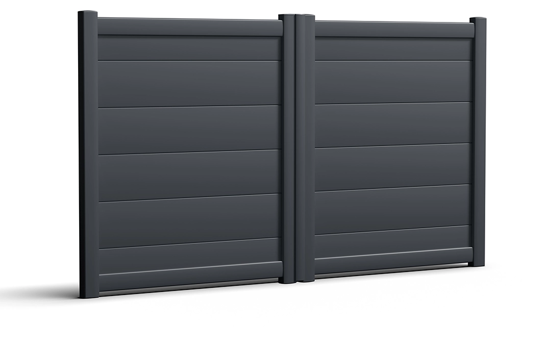 portail en aluminium frissel battant noir Prefalu